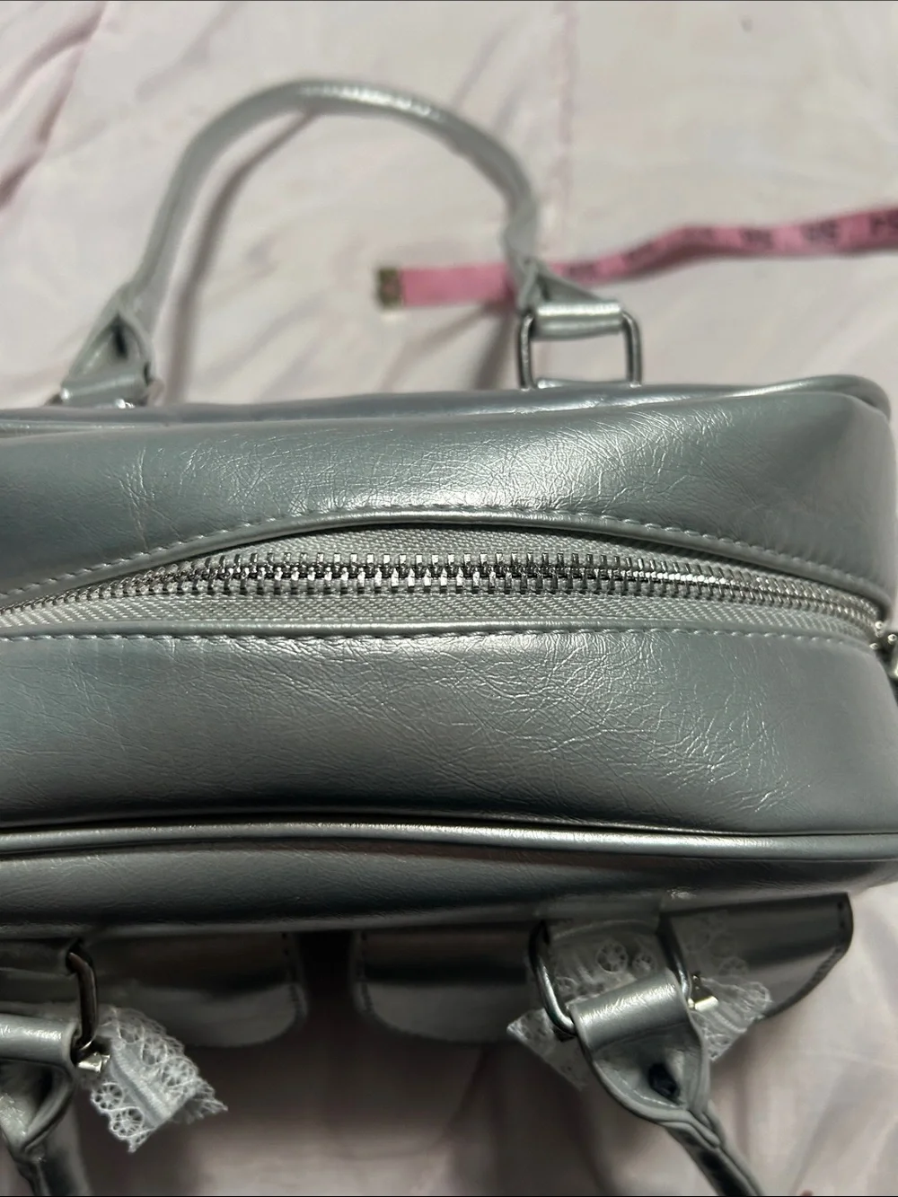 Classic Silver Dome Satchel Handbag NWOT